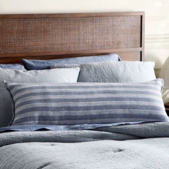 Hearth & Hand Magnolia 14"x36" Tonal Stripe Oblong Throw Pillow Blue - Picture 4 of 5